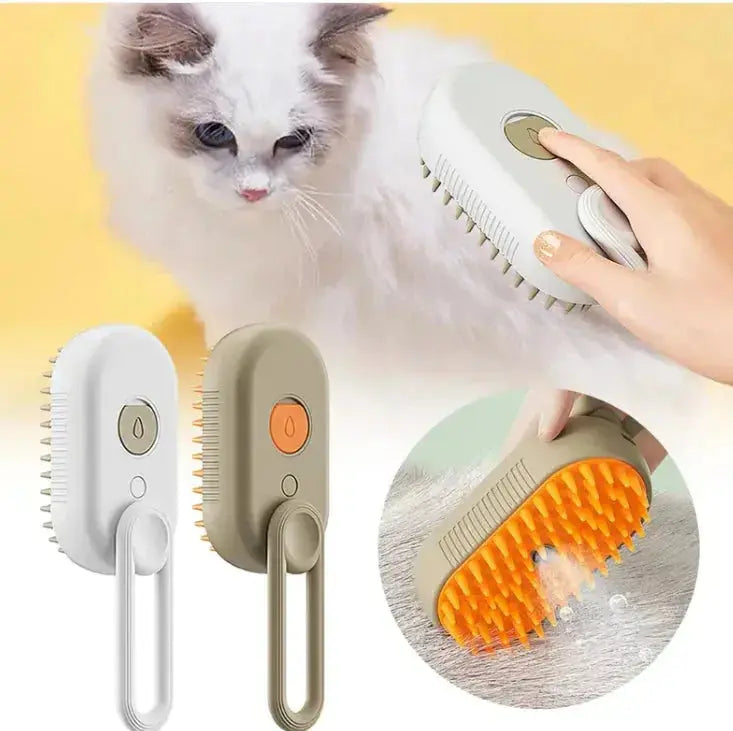 3-in-1 Electric Steam Pet Grooming Brush P'tit Poilu en Sac