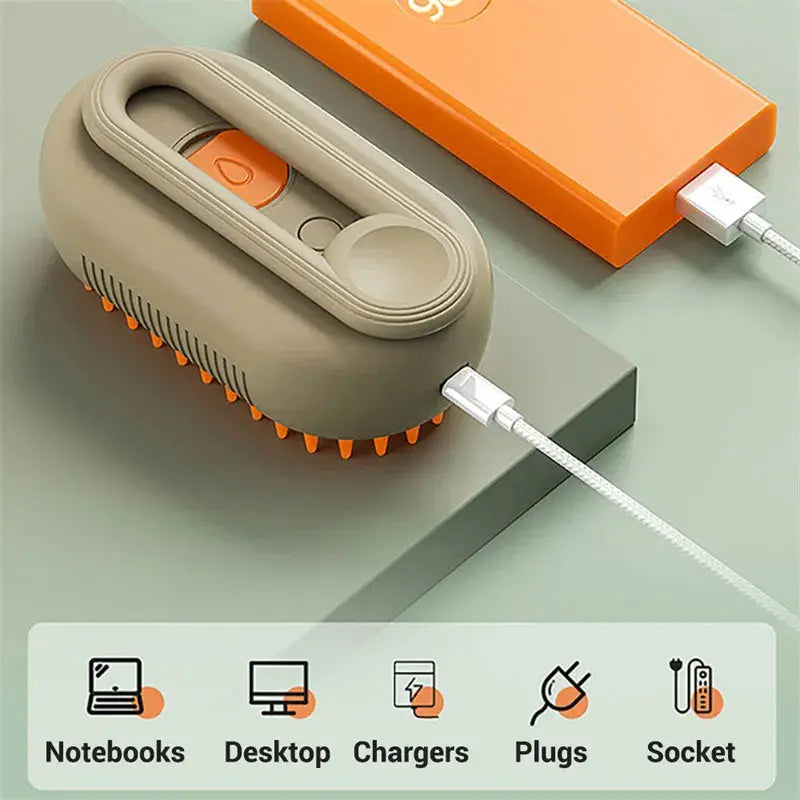 3-in-1 Electric Steam Pet Grooming Brush P'tit Poilu en Sac