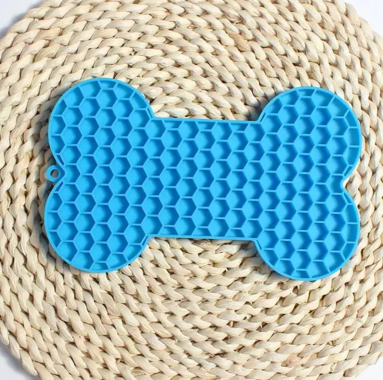 Bone Silicone Licking Dog Slow Food Mat P'tit Poilu en Sac