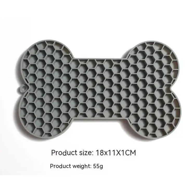 Bone Silicone Licking Dog Slow Food Mat P'tit Poilu en Sac