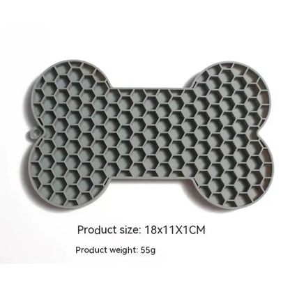 Bone Silicone Licking Dog Slow Food Mat P'tit Poilu en Sac