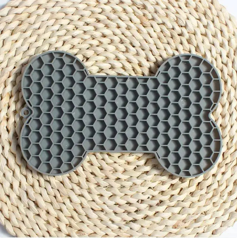 Bone Silicone Licking Dog Slow Food Mat P'tit Poilu en Sac