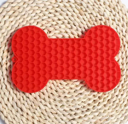 Bone Silicone Licking Dog Slow Food Mat P'tit Poilu en Sac