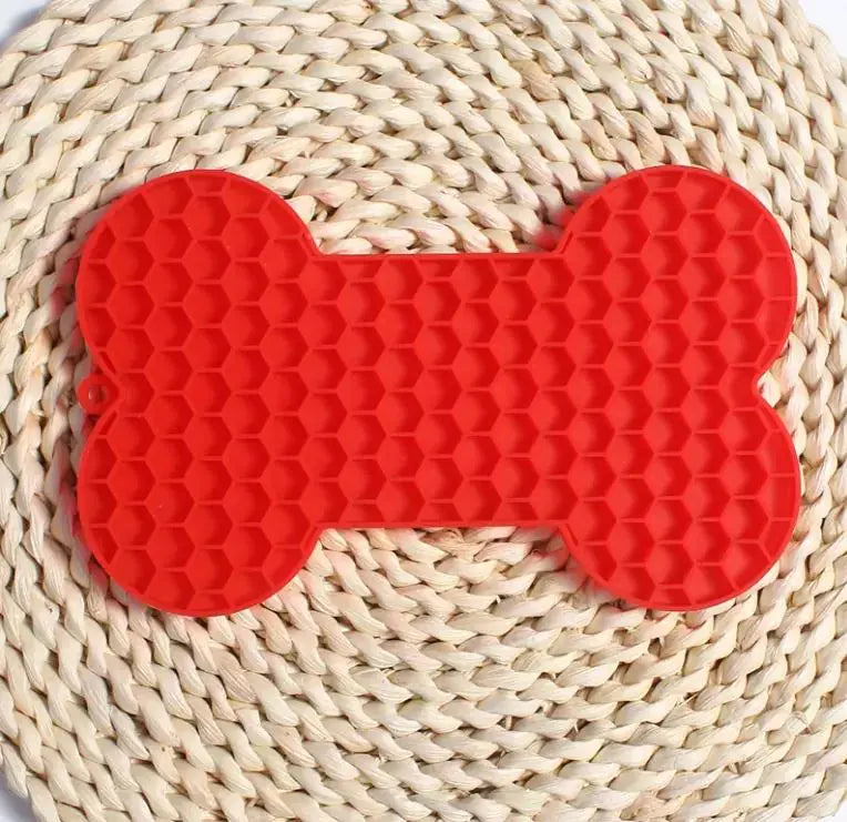 Bone Silicone Licking Dog Slow Food Mat P'tit Poilu en Sac