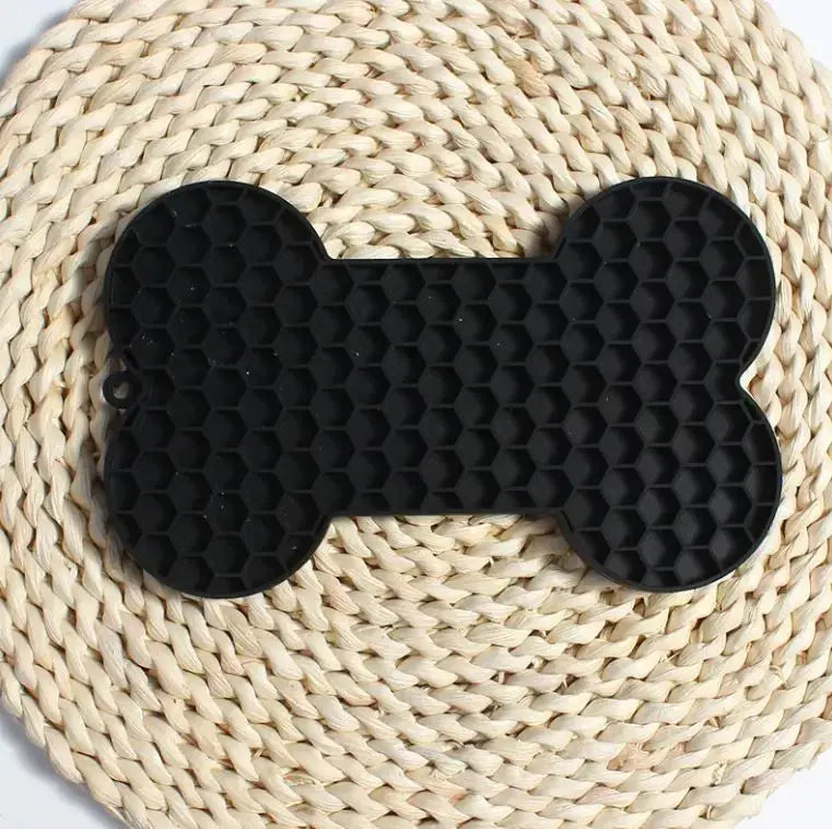 Bone Silicone Licking Dog Slow Food Mat P'tit Poilu en Sac
