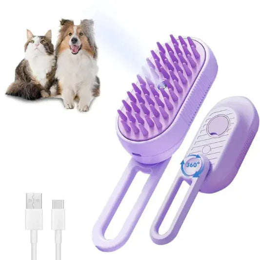 Brosse à vapeur 3-en-1 pour chat avec poignée pliable P'tit Poilu en Sac
