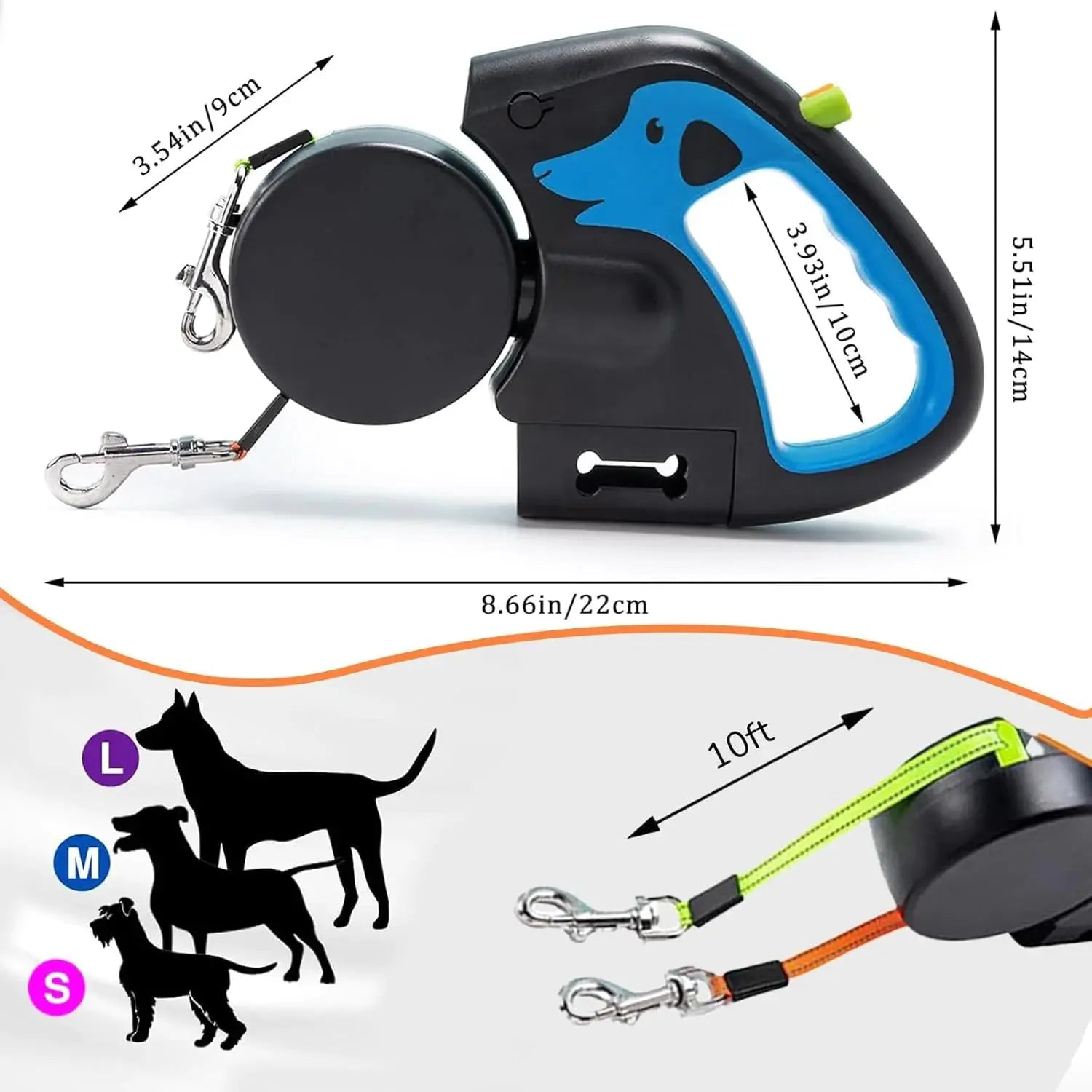 Laisse pour chien rétractable P'tit Poilu en Sac